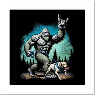 Labrador Bliss Bigfoot Walking Dog the Heart of Labrador Devotion Posters and Art